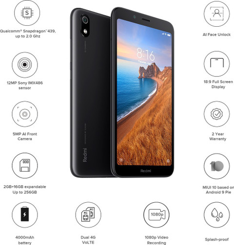 Redmi 7A (Matte Black, 16 GB)