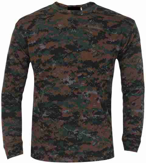 ZACHARIAS Military Camouflage Men Round Neck Multicolor T-Shirt