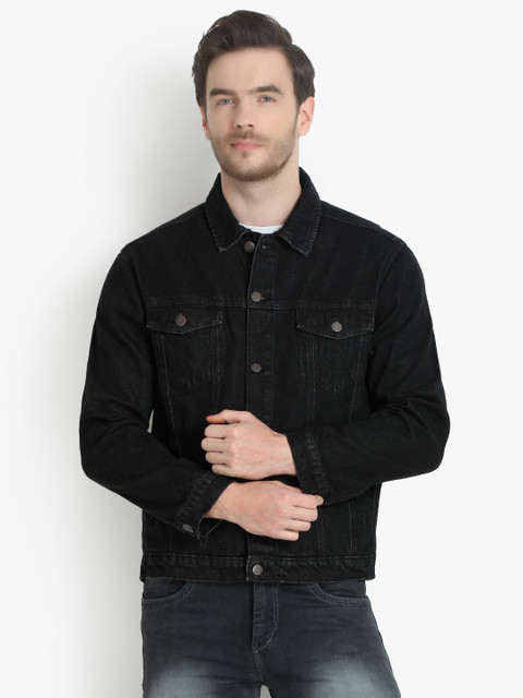 KOTTY Full Sleeve Solid Men Denim Jacket Buy KOTTY Full Sleeve