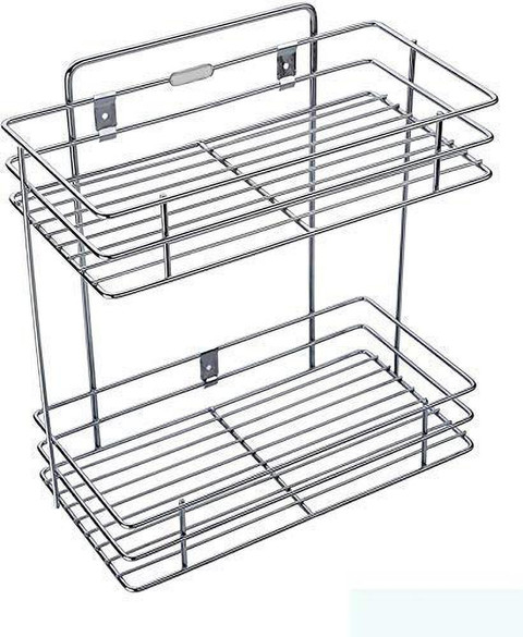 Dreamshop Containers Kitchen Rack Steel Double Layer Wall Mounted