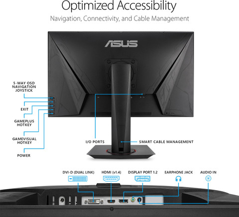 ASUS cm (25 inch) Full HD LED Backlit TN Panel Wall Mountable Gaming  Monitor (VG258QR)