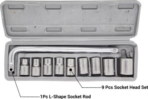 Hillgrove 10Pcs Hex Socket Wrench Spanner Tool Goti Set for Automobiles ...