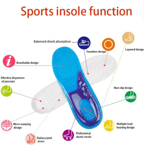 AlexVyan Silicone Insoles for Men Womens Shoes Comfortable Heel