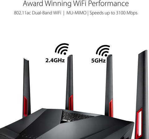 ASUS RT-AC88U Gaming Router 2.4 GHz, 5 GHz 3200 Mbps Wifi Speed