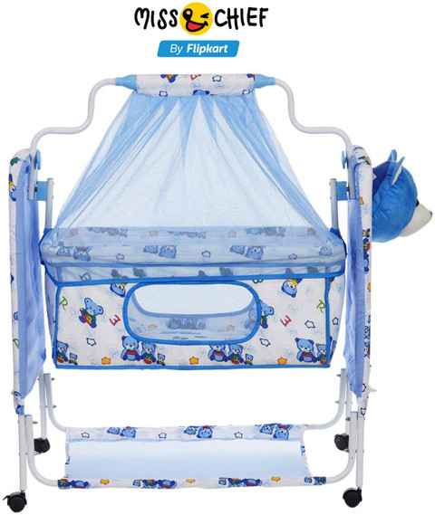 Miss Chief by Flipkart Cozy New Born Baby Cradle, Baby Swing, Baby jhula,  Baby palna, Baby Bedding, Baby Bed, Crib, Bassinet with Mattress, Pillow, 