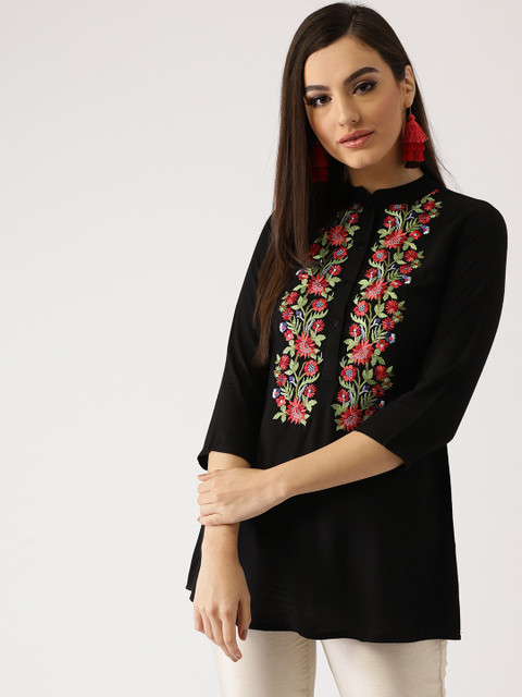 LIBAS Women Embroidered A-line Kurta Buy LIBAS Women Embroidered