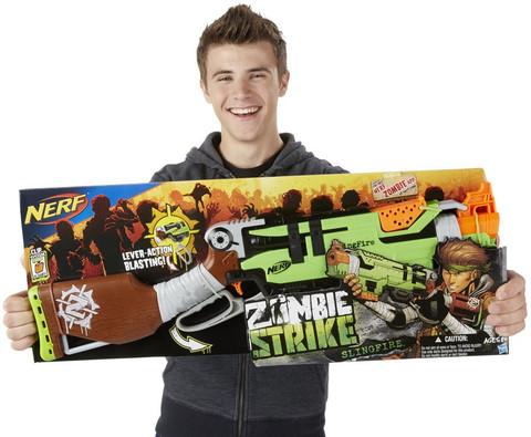 Nerf Zombie Strike SlingFire Blaster,Lever Action Blasting