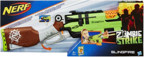 Nerf Zombie Strike SlingFire Blaster,Lever Action Blasting Guns