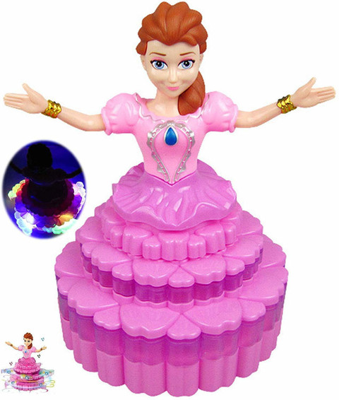 PRIMEFAIR Auto Rotating Princess Dancing Doll Robot Music Baby Toy