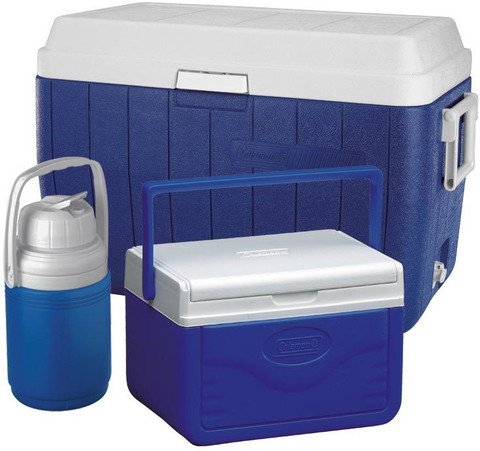 COLEMAN 54Qt combo Ice Box including high-performance cooler boxes,  capacity 51L, L and Jug Cooler, high-quality made in USA, blue