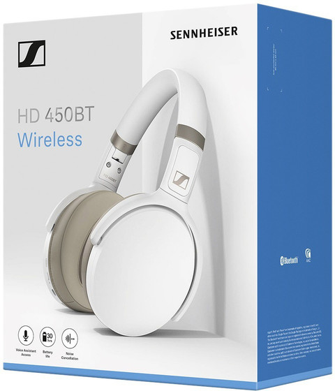 ヘッドホン SENNHEISER HD 450BT WHITE Sennheiser HD 450BT Active noise cancellation enabled Bluetooth