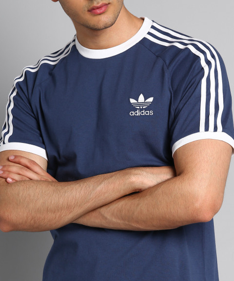 ADIDAS ORIGINALS Solid Men Round Neck Blue T-Shirt Buy ADIDAS