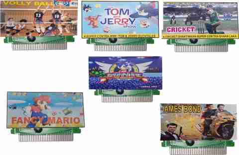 VK MART 8 Bit Tv Video Game Cassette Like Cricket,F-mario,James