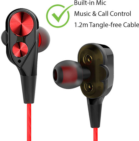 Dual Driver 4d Headphones 4D Bass Wired Headset Dengan Mikrofon