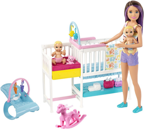 BARBIE Skipper Babysitters Nap 'n' Nurture Nursery Dolls and