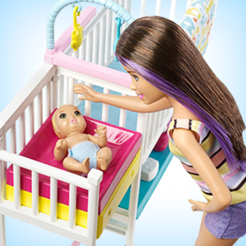 BARBIE Skipper Babysitters Nap 'n' Nurture Nursery Dolls and
