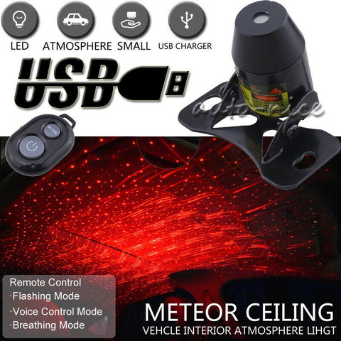 METEORページ XZRTZ USB Red LED Projector Car Interior Decoration Meteor Star