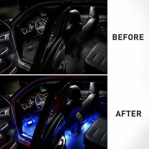XZRTZ 176 LED DC 12V Multicolour Music Car Strip Lamp Light For