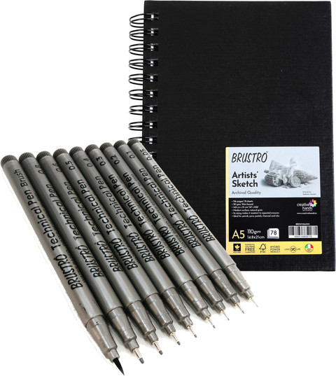 BRuSTRO Artist Sketch Book Pen Gift Set