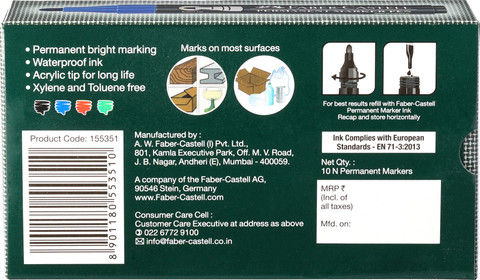 FABER-CASTELL Permanent Marker Pen Blue Box