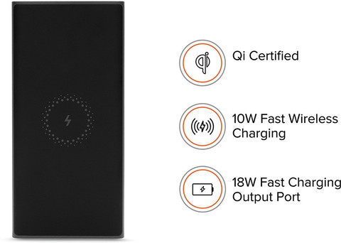 Mi 10000 mAh 18 W Wireless Power Bank Price in India Buy Mi