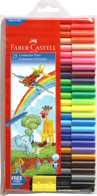 FABER-CASTELL 25 Connector Pens Fibre Tip Colour