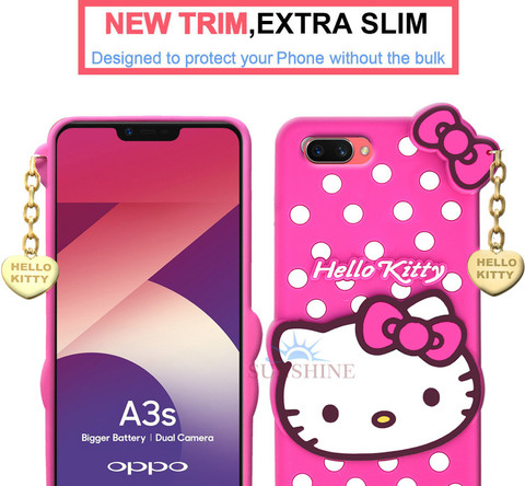 SUNSHINE Back Cover for Oppo A3s Hello Kitty Case 3D Cute Doll
