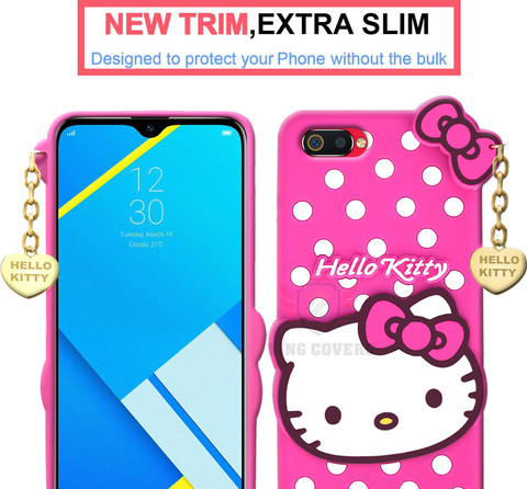KING COVERS Back Cover for Realme C2 Hello Kitty Case 3D Cute