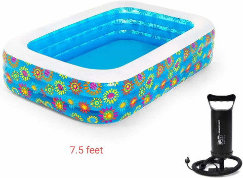ASHA Bestway Ring Rectangular Swimming Pool Tub with Pump