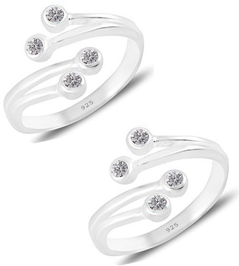 STYLEEJEWEL Sterling Silver Upper Side Open Multi CZ Toe