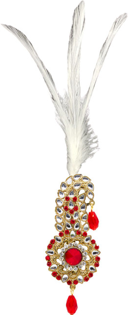 FURE Floral Kundan Kilangi with Feather Brooch Price in India