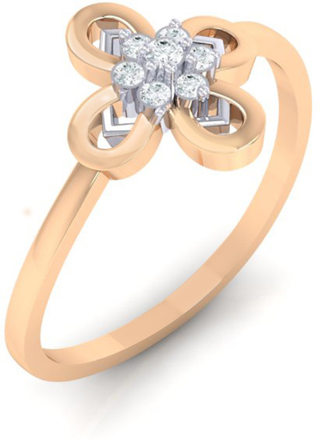Diamtrendz Jewels Floral 14kt Diamond Rose Gold ring Price in