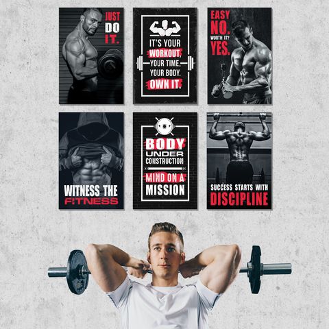 Gym posters - Set of 6 - Gym Posters Motivational - Gym Quotes Poster ...