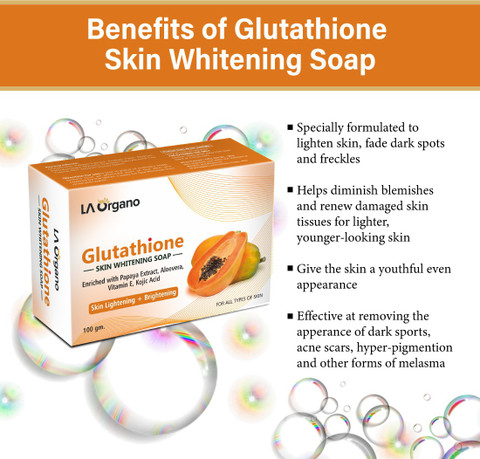 glutathione papaya soap LA Organo Glutathione Papaya Skin Lightening & Brightening Soap For All  Skin Type-Pack of 1