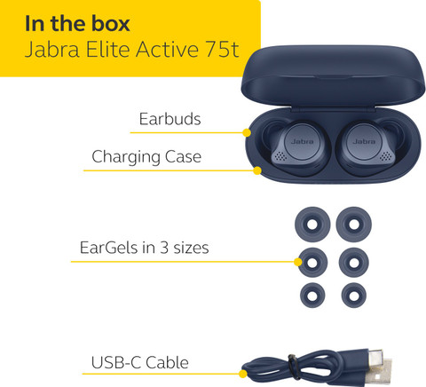 JABRA Elite Active 75t Active Noise Cancellation enabled Bluetooth