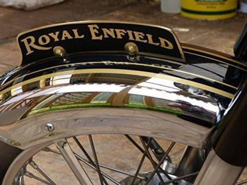 AHLMOTOR Brass Front Fender Plate Black for Royal Enfield Classic