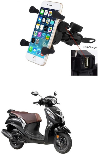 Znee Smart X-Grip Bike Mobile Charger Phone Holder (5V-2A Black
