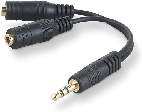 Crystonics TV-out Cable mm Aux Male To Dual mm Aux Female