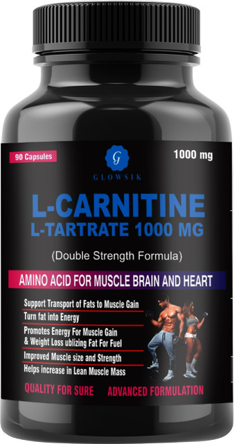 G GLOWSIK L-Carnitine L- Tartrate for weight loss pre work out supplements  - 90 capsules Price in India