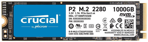 Crucial P2 1000GB M.2 NVMe SSD 本体 Crucial P2 1 TB Laptop, Desktop Black PCIe NVMe Internal Solid