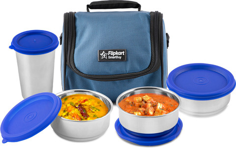 Flipkart SmartBuy Pc Steel Lunchbox Containers Lunch Box