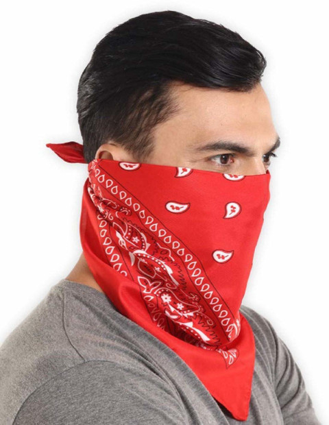 PAROPKAR Bandanas 22 X 22 Inch 100% Cotton Novelty Double Sided Print  Paisley Cowboy Bandana Party Favor Scarf Headband Handkerchiefs [