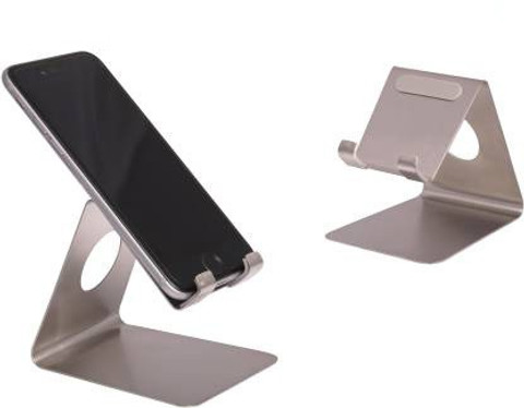 A-Mart™ Universal Desktop Mobile Phone Stand/Holder Premium Quality Holder  Stand Silver Color Pack of Mobile Holder