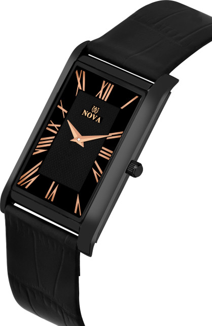 NOVA Rose Gold Numerals Rectangular Analog Watch For Men