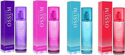 OSSUM ROMANCE BODY PERFUME MIST 115 ML PLEASURE BODY PERFUME MIST 115  ML+BLOSSOM BODY PERFUME MIST 115 ML+DELIGHT BODY PERFUME MIST 115 ML  Deodorant
