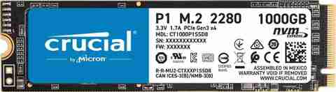 Crucial P1 1 TB Laptop, Desktop Black PCIe NVMe Internal Solid