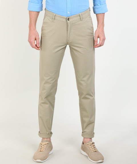 John Players Slim Fit Men Khaki Trousers Buy John Players Slim