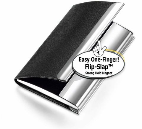 magnetic business card sleeve Stainless Steel Magnetic Visiting Card holder- Black