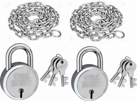 CALEE　Padlock silver wallet chain CALEE Padlock silver wallet chain Hilife 4 Feet 7 MM Metal Chain