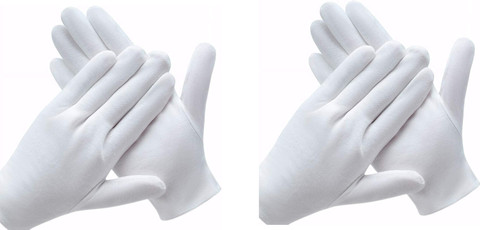 Samurai Washable and Reusable 100% Cotton White Hand Gloves